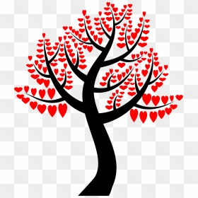 Simple Hearts Tree Clip Arts - Colorful Tree Png, Transparent Png - red tree png