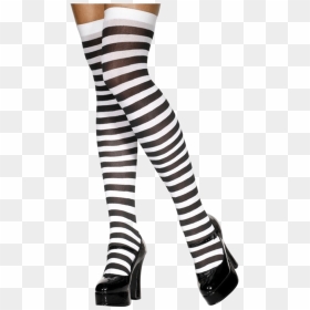 Black And White Striped Stockings - White And Black Stripes Tights, HD Png Download - black and white stripes png
