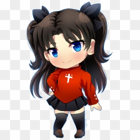 Chibi Rin Tohsaka [fate/stay Night] - Rin Fate Stay Night Chibi, HD Png Download - rin tohsaka png