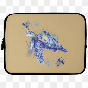 Watercolor Sea Turtle Laptop Sleeves - Watercolor Turtle Svg Free, HD Png Download - yellow watercolor png
