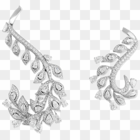White Gold Earrings With Diamonds - Earrings, HD Png Download - decorative gold line png