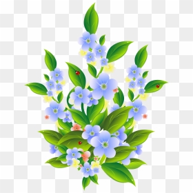 Floral Bush Decoration Transparent Clip Art Png Image - Bush Clip Art Transparent, Png Download - flowering shrub png