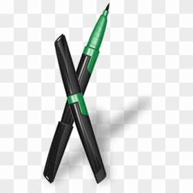 A Bodymark Pen In Green - Calligraphy, HD Png Download - bic pen png