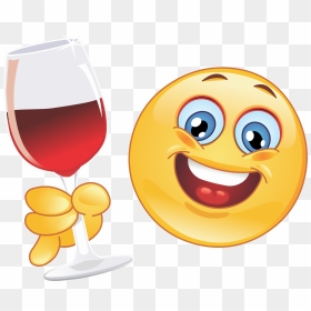 Wine Drinking Emoji 24 Decal - Wine Smiley, HD Png Download - wine emoji png