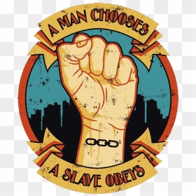 Aniversario Bioshock Chellugames Bioshock Logo Transparent - Man Chooses A Slave Obeys Art, HD Png Download - bioshock logo png