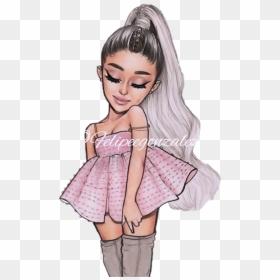 Arianagrande Ariana Grande Cute Little Child Pink Paste - Cute Cartoon Cute Ariana Grande, HD Png Download - ariana grande png full body