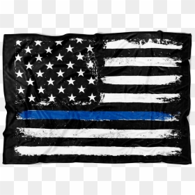 Distressed Thin Blue Line Stars And Stripes Fleece - Happy National Law Enforcement Day, HD Png Download - thin blue line flag png