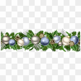 Home ~ Ohiombe - Christmas Garland Clipart Free, HD Png Download - blue christmas ornaments png