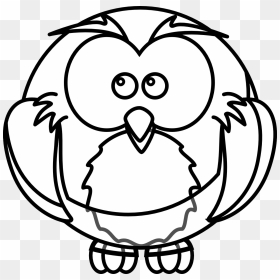 Owls Clipart Black And White Owl - Easy Bird Drawings For Kids, HD Png Download - white owl png