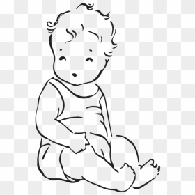 Sitting Infant Drawing, HD Png Download - child sitting png