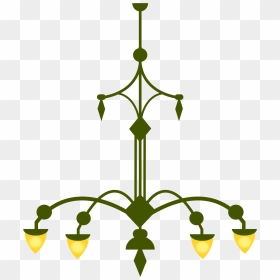 Ornate Chandelier, With 4 Lamps- Version 1 Clip Arts - Chandelier Clipart, HD Png Download - chandelier silhouette png
