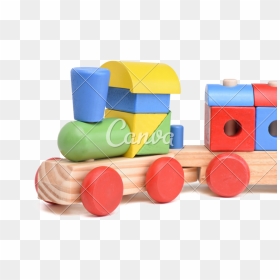 Colorful Wooden Isolated On - Toy, HD Png Download - toy train png