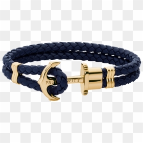 Anchor Bracelet Phrep Gold Leather Navy Blue"itemprop="image, HD Png Download - navy anchor png