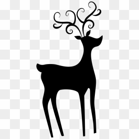 Reindeer - Roe Deer, HD Png Download - santa silhouette png