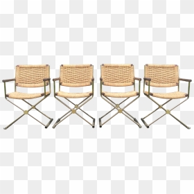 4 Vintage Regency Style Director Chairs With Rattan/rope - Rope Chair Png, Transparent Png - directors chair png
