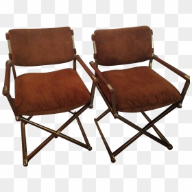 Milo Baughman Vintage Director A Pair On - Director Chair Brass Wood, HD Png Download - directors chair png