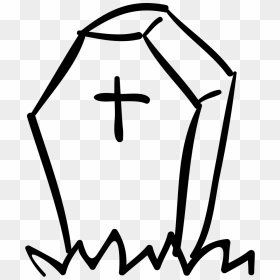 Halloween Tombstone Of Coffin Shape With A Cross Comments - Symbol For Death Rate, HD Png Download - rip tombstone png