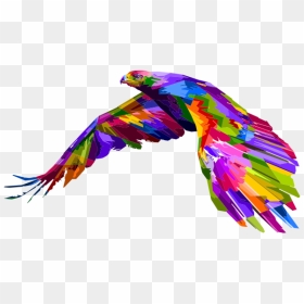 Prismatic Geometric Eagle - Colorful Animal Geometric Art, HD Png Download - soaring eagle png