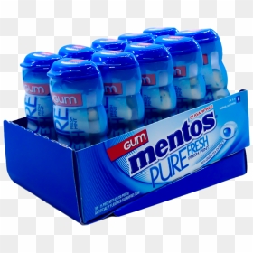 Mentos Pure Fresh Gum Fresh Mint 10 Pack - Mentos, HD Png Download - mentos png