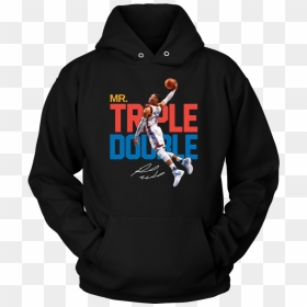 Russell Westbrook Makes Nba History - Hoodie, HD Png Download - russell westbrook dunk png