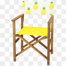 Acacia Hardwood Director Chair Set With Pineapple Print - Regiestuhl Weißhäupl, HD Png Download - directors chair png