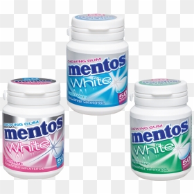 Mentos Gum Bottles White Tutti Frutti, Sweet Mint Und - Food, HD Png Download - mentos png