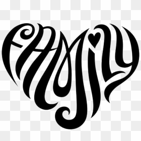 Word Family In A Heart , Png Download - Word Family Clipart Black And White, Transparent Png - family word png
