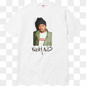Supreme Nas Tee White Png Nas Supreme Logo - Supreme Nasty Nas T Shirt, Transparent Png - supreme shirt png