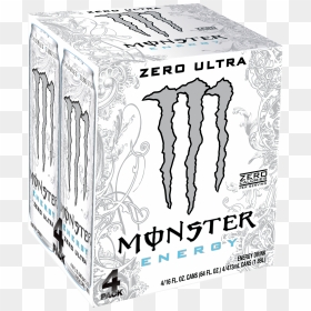 Monster Ultra Energy Drink, Zero, 16 Fl Oz, 4 Count - Monster Energy Ultra 4 Pack, HD Png Download - monster energy drink png
