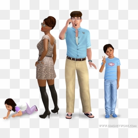 The Sims 3 Hidden Springs - Sims 4 Family Renders, HD Png Download - the sims 4 png