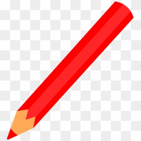 Pencil Red Clip Art At Clker - Red Pencil Clipart, HD Png Download - red crayon png
