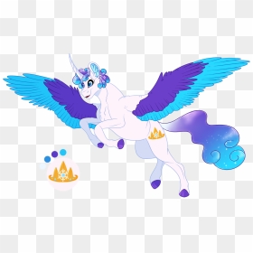 Colored Wings, Curved Horn, Female, Mare, Multicolored - Cartoon, HD Png Download - cartoon wings png