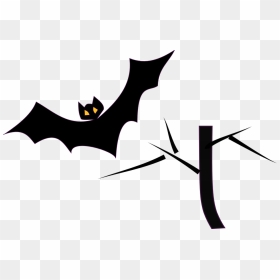 Bats Clipart Black And White, HD Png Download - halloween tree png