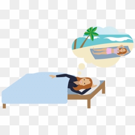 A Person Dreaming Of Lying On The Beach - Person Lying Down Dreaming, HD Png Download - person sleeping png