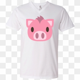 Pig Face Emoji Men"s V Neck T Shirt - Disney Stitch V Neck Shirts, HD Png Download - pig emoji png