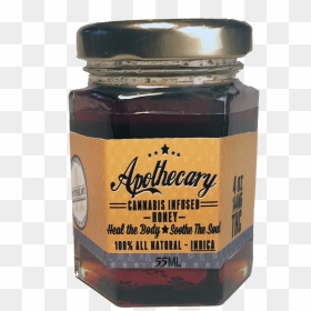 Jar Of Marijuana Infused Honey - Chocolate Spread, HD Png Download - jar of weed png