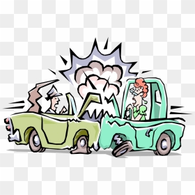 Vector Illustration Of Head-on Collision Traffic Accident - Accident Clipart Gif, HD Png Download - car accident png