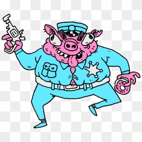 By Show Labs Pigcopmaczip - Cartoon Pig Cop, HD Png Download - pig emoji png
