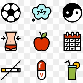 Png Set Transparent Color - Fitness Icon Color Png, Png Download - fitness icons png