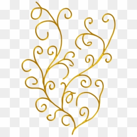 Line Leaf Clip Art Transprent Png Free - Golden Leaf Png Line Art, Transparent Png - gold flourish png