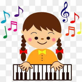 Child Girl Play Piano Clipart - St Patrick Day Music Activities, HD Png Download - piano clipart png