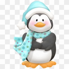 Blue Scarf Penguin - Winter Penguin Clipart, HD Png Download - penguin clipart png