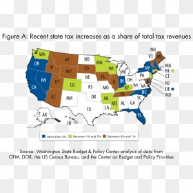 Figurea State Tax Increases Map - Washington State Tax, HD Png Download - florida state outline png
