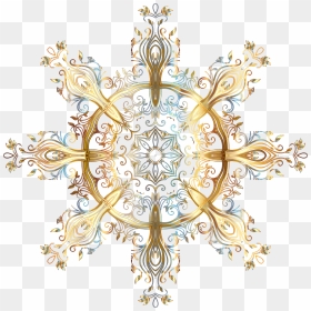 Chromatic Gold Flourish Ornament 4 No Background - Golden Filigree Transparent, HD Png Download - gold flourish png