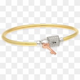 Key To My Heart Lock Bangle, Tricolor Gold - Bangle, HD Png Download - gold key png