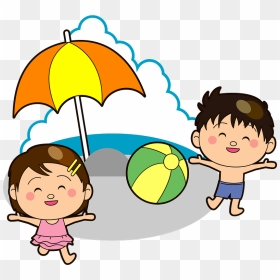 Children Beach Ball Play Clipart - Beach, HD Png Download - beach ball clipart png