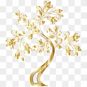 Golden Flowers Hd Png, Transparent Png - gold flourish png