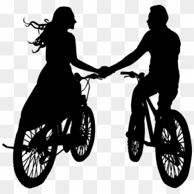 Romantic Couple Silhouette Png, Transparent Png - bike silhouette png