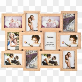 Multi Picture Frames Wooden , Png Download - Wooden Multi Aperture Photo Frame, Transparent Png - wooden frames png