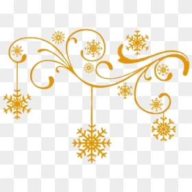 #snowflakes #flourish #embellishment, HD Png Download - gold flourish png